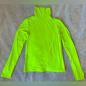 Neon Green Turtleneck Long Sleeve Top